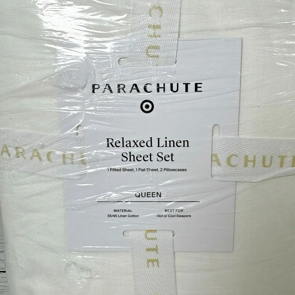 Parachute Relaxed Linen Queen Size Sheet Set Ivory Hot Cool Sleepers NEW